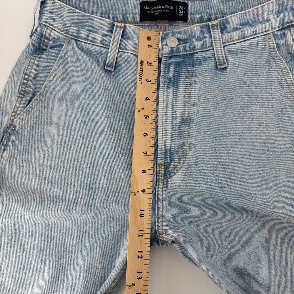 Abercrombie & Fitch Carpenter Jeans Mens 28x34 Light Wash Baggy Rigid Denim Y2K